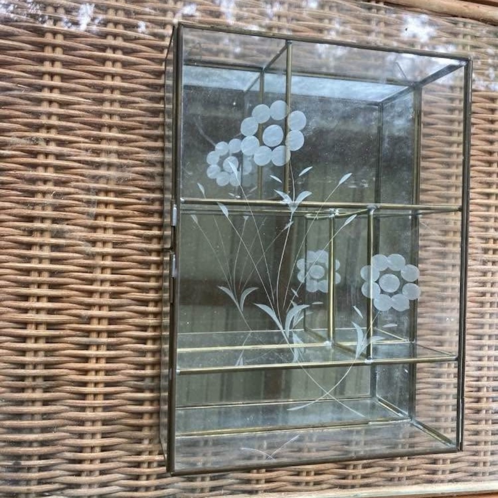 Glass Display Box with Floral Design